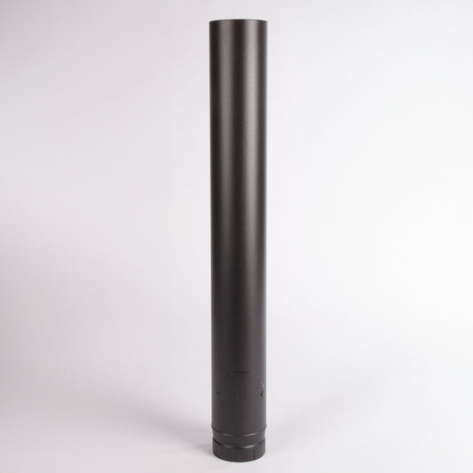Black Vitreous Stove Pipe - 1000mm length with soot door - 130mm